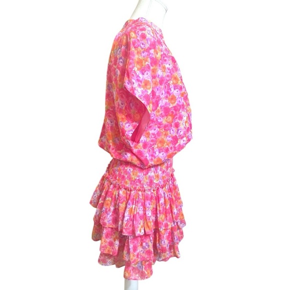 RESET by Jane Pink Smocked Ruffle Dress Size Medium - Picture 5 of 12